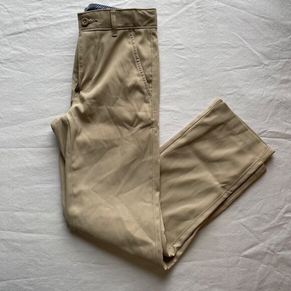 Tommy Hilfiger Boys Slim Fit Beige Pants Size 8 Polyester/Spandex Blend Adjustab - Picture 2 of 7